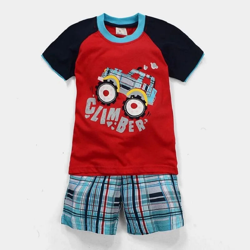 Kids Boys Cartoon Letter Design T-Shirt and Pant Suit childrensterritory