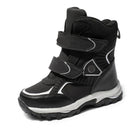 Boys Classic Style Hooks And Loops Leather Snow Boots childrensterritory