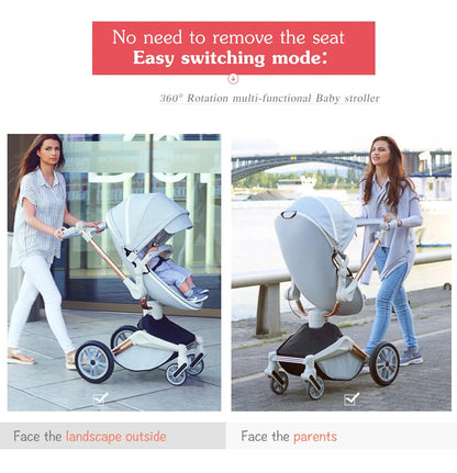 3-in-1 High Landscape Luxury Baby Stroller childrensterritory