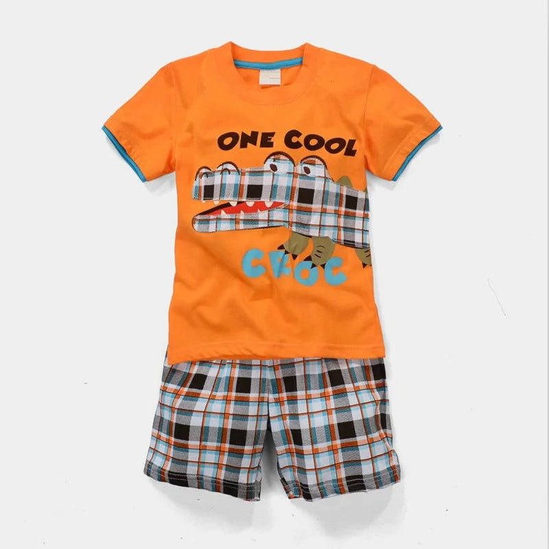 Kids Boys Cartoon Letter Design T-Shirt and Pant Suit childrensterritory