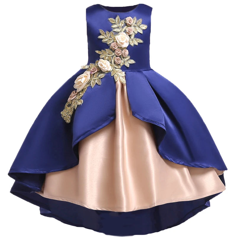 Kids Girls Elegant Flower Design Luxury Flower Girl Dresses childrensterritory