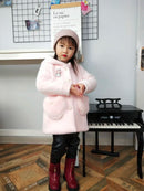 Kids Girl's Thick Warm Hooded Coat with Pockets childrensterritory