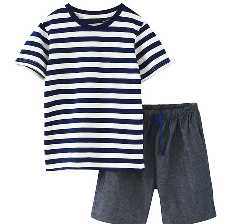 Kids Boys Short Sleeve Cartoon Print Clothing Sets childrensterritory