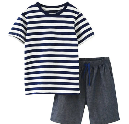 Kids Boys Short Sleeve Cartoon Print Clothing Sets childrensterritory