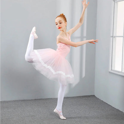 Kids Girls Lace Design Ballet Tutu Dresses/Leotards childrensterritory