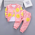 Toddler Girls Floral Design Three-piece Warm Cotton Clothing Set childrensterritory