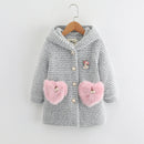 Kids Girl's Thick Warm Hooded Coat with Pockets childrensterritory