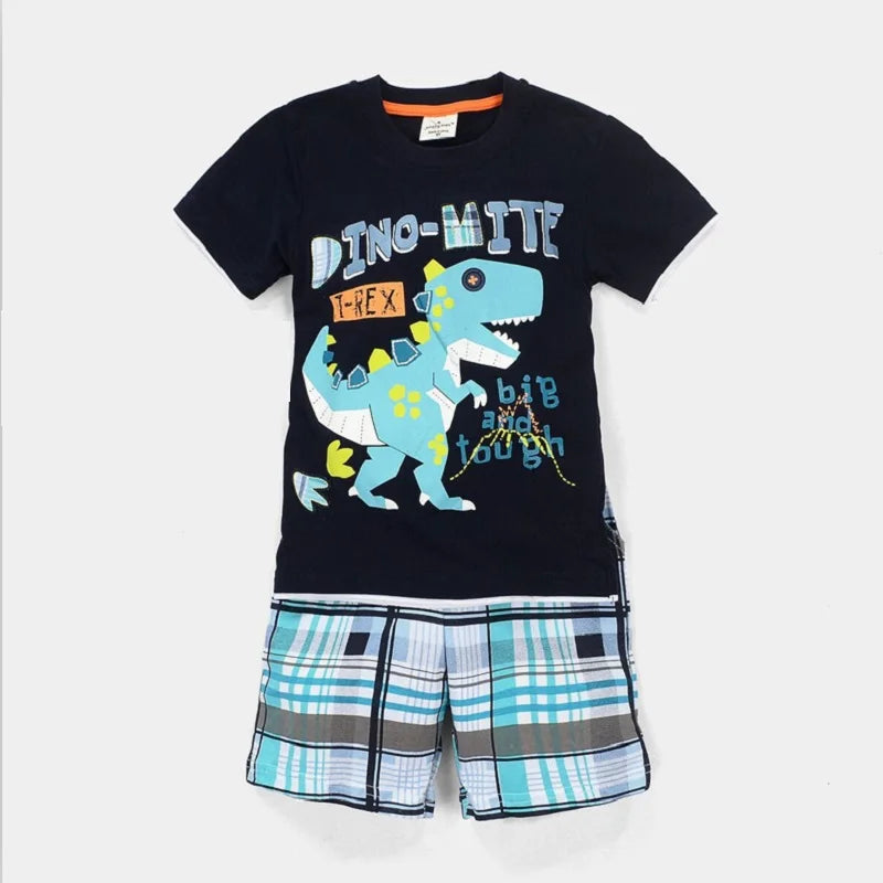 Kids Boys Cartoon Letter Design T-Shirt and Pant Suit childrensterritory