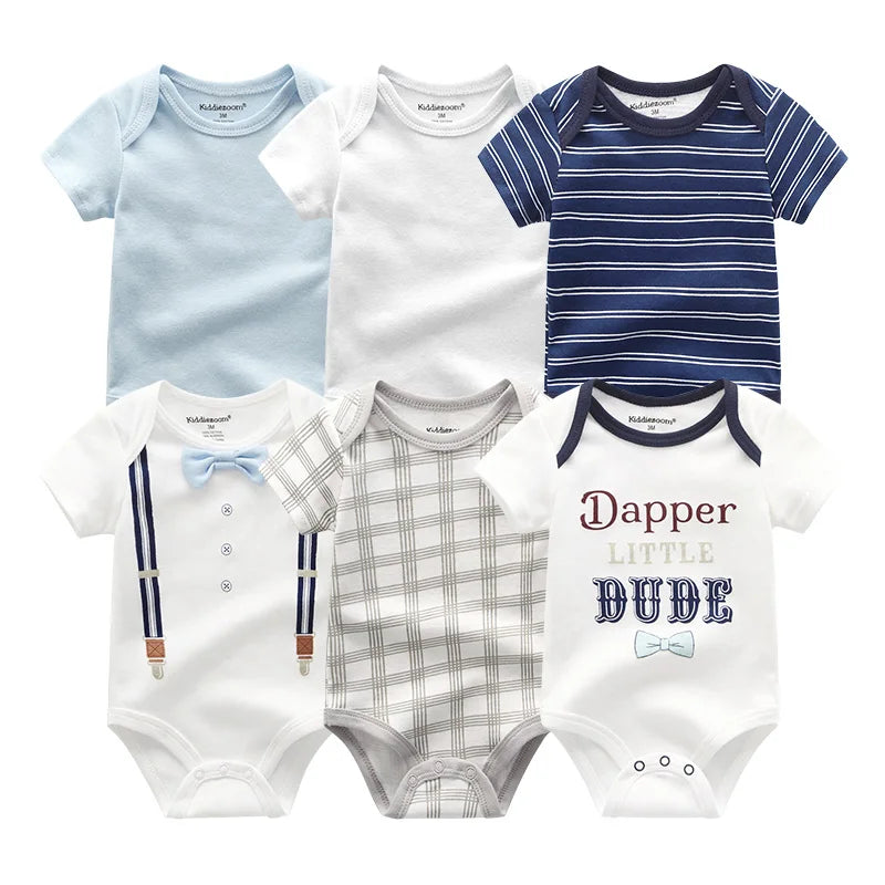 6Pcs/Lot Cartoon Design Soft Cotton Baby Rompers childrensterritory