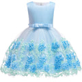Sleeveless Bow Lace Design Girls Party Dresses childrensterritory
