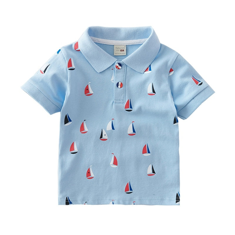 High Quality Printed Polo Cotton T-Shirts for Toddler Boys childrensterritory