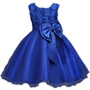 Sleeveless Bow Lace Design Girls Party Dresses childrensterritory