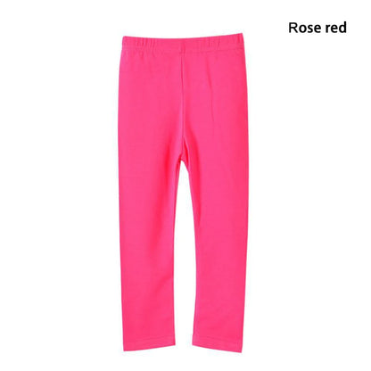 Kids Girls Candy Color Soft Elastic Cotton Leggings/Trousers childrensterritory