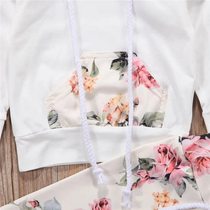 Lovely Sweat Shirt Hoodies+Pants Set for Baby Girls