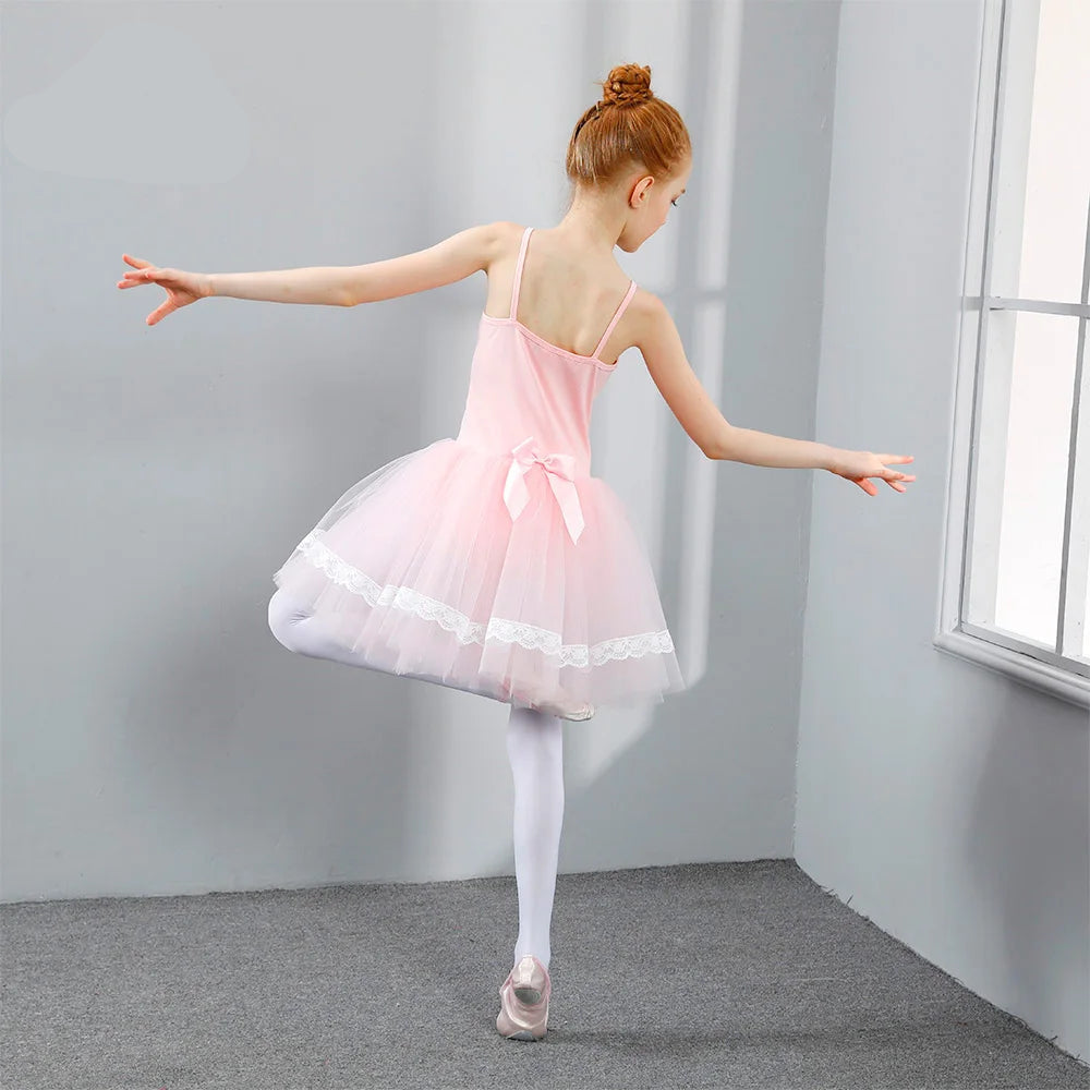 Kids Girls Lace Design Ballet Tutu Dresses/Leotards childrensterritory