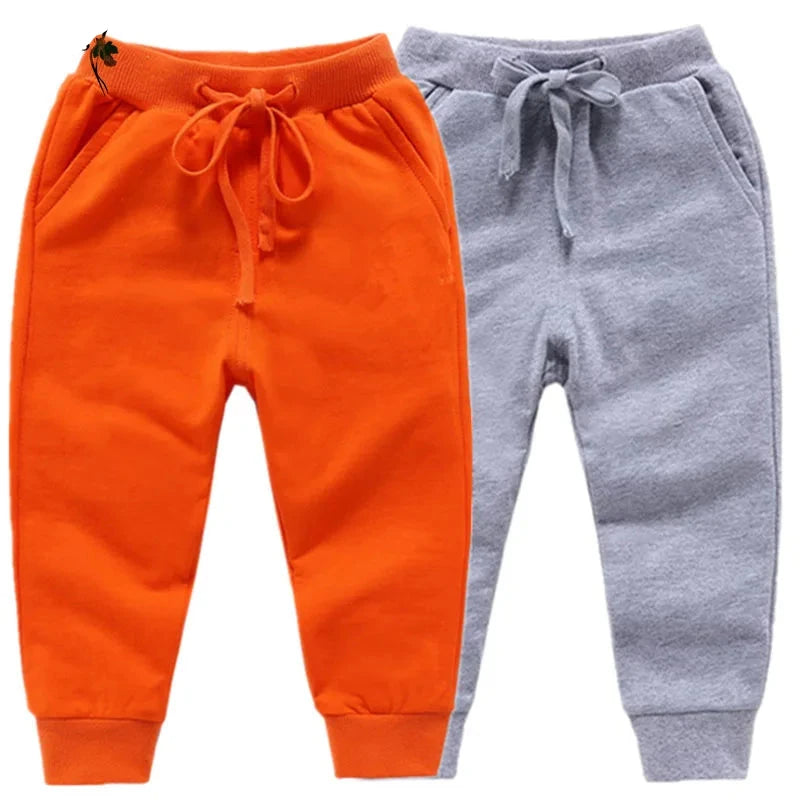 Warm Solid Pattern Casual Cotton Sports Pants for Kids childrensterritory