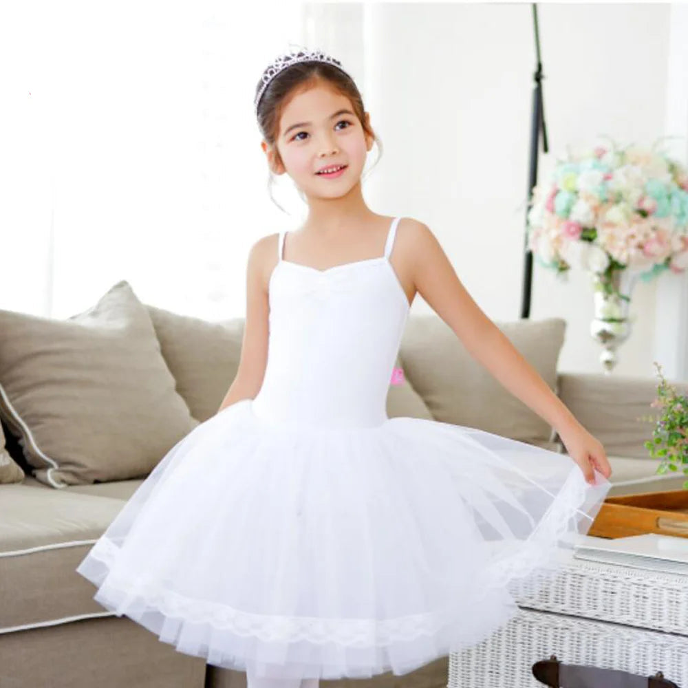 Kids Girls Lace Design Ballet Tutu Dresses/Leotards childrensterritory