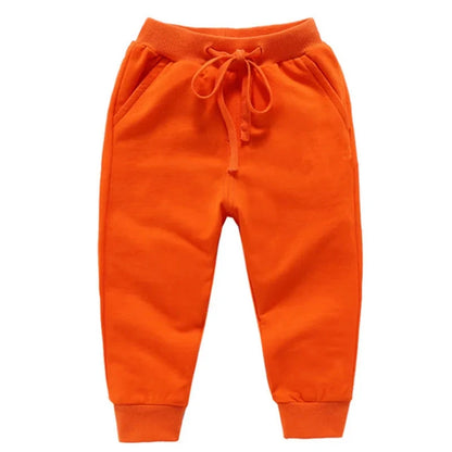 Warm Solid Pattern Casual Cotton Sports Pants for Kids childrensterritory