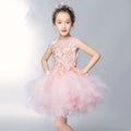 Baby/Kids Girls Pink Tulle Trailing Princess Gown