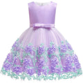 Sleeveless Bow Lace Design Girls Party Dresses childrensterritory