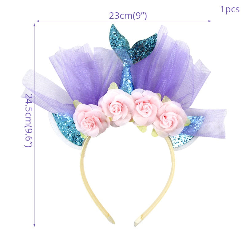Mermaid Tail Party Headband Photo Props for Girls childrensterritory