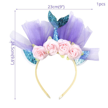 Mermaid Tail Party Headband Photo Props for Girls childrensterritory