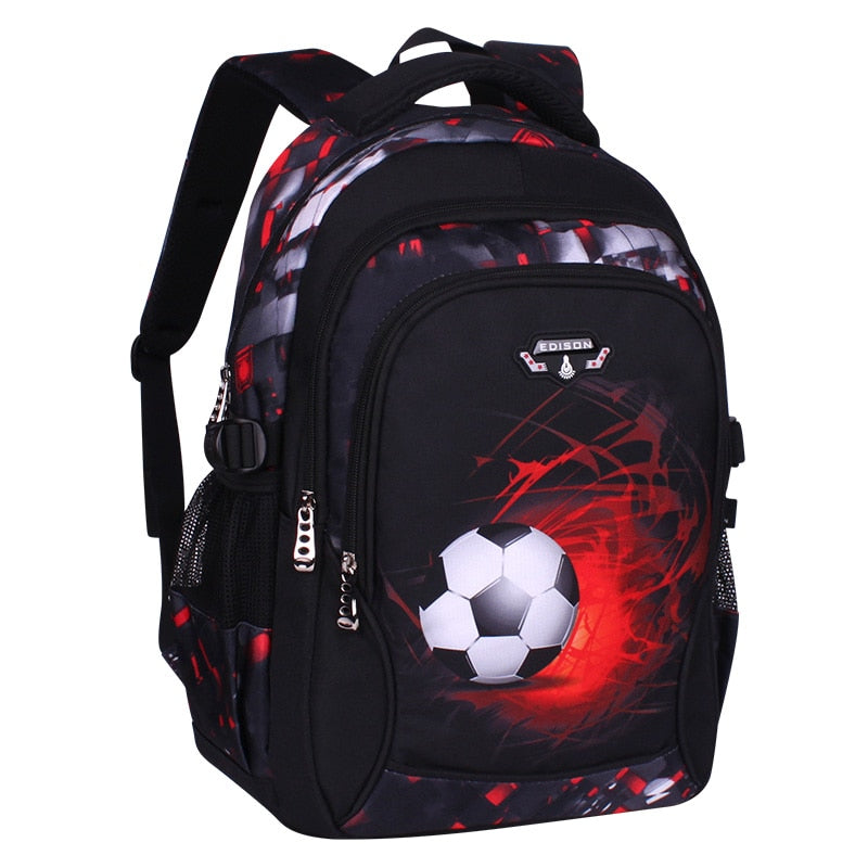 3D Football Print Kids Anime School Backpack Travel Bag childrensterritory