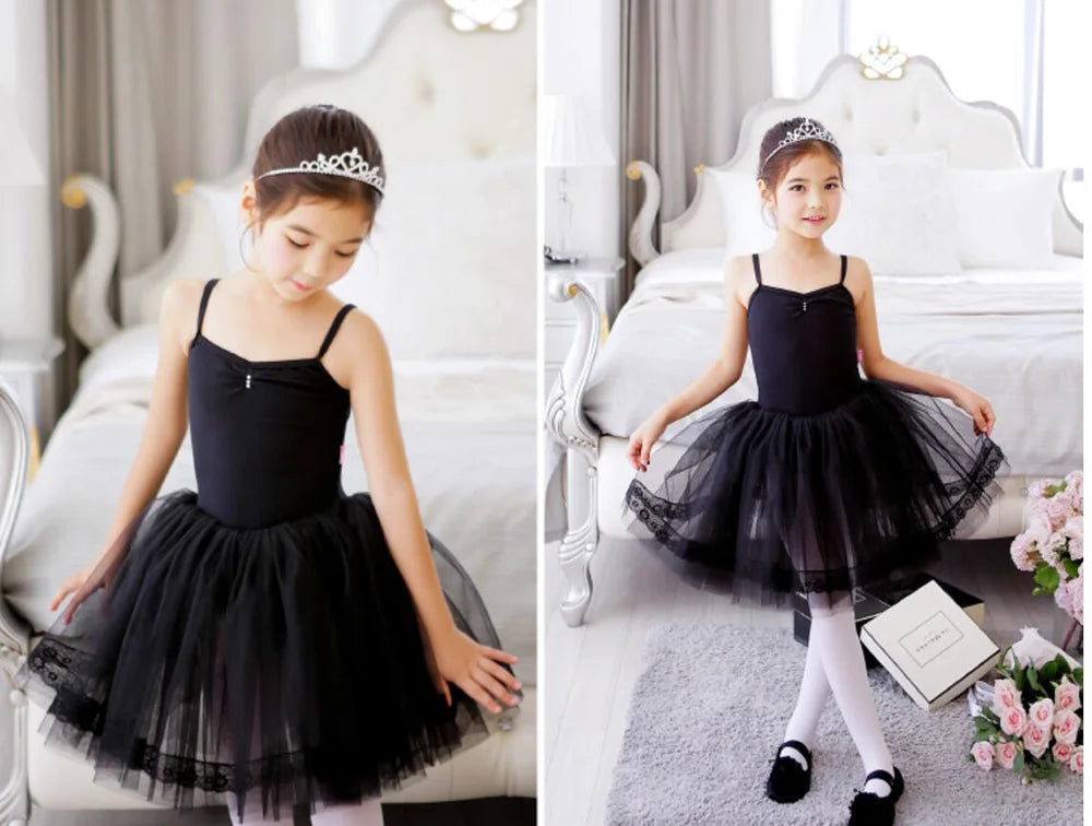 Kids Girls Lace Design Ballet Tutu Dresses/Leotards childrensterritory