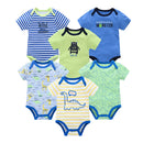 6 pcs/lot Baby Girls Cartoon Print Bodysuits for Summer childrensterritory