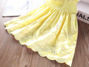 Kids Girls' Round Neck Embroidered Hollow Dress for Summer childrensterritory