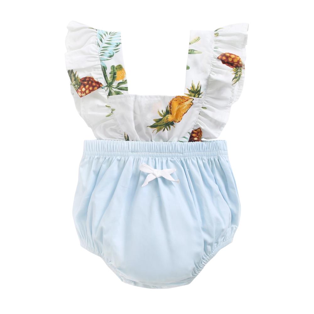 Floral Print Baby Girl Sleeveless Cotton Bodysuits childrensterritory