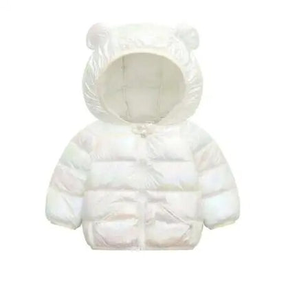 Little Girls Warm Hooded Glossy Design Jackets childrensterritory