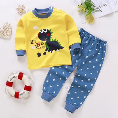 Kids Cartoon Print Long-Sleeved Clothing Set childrensterritory