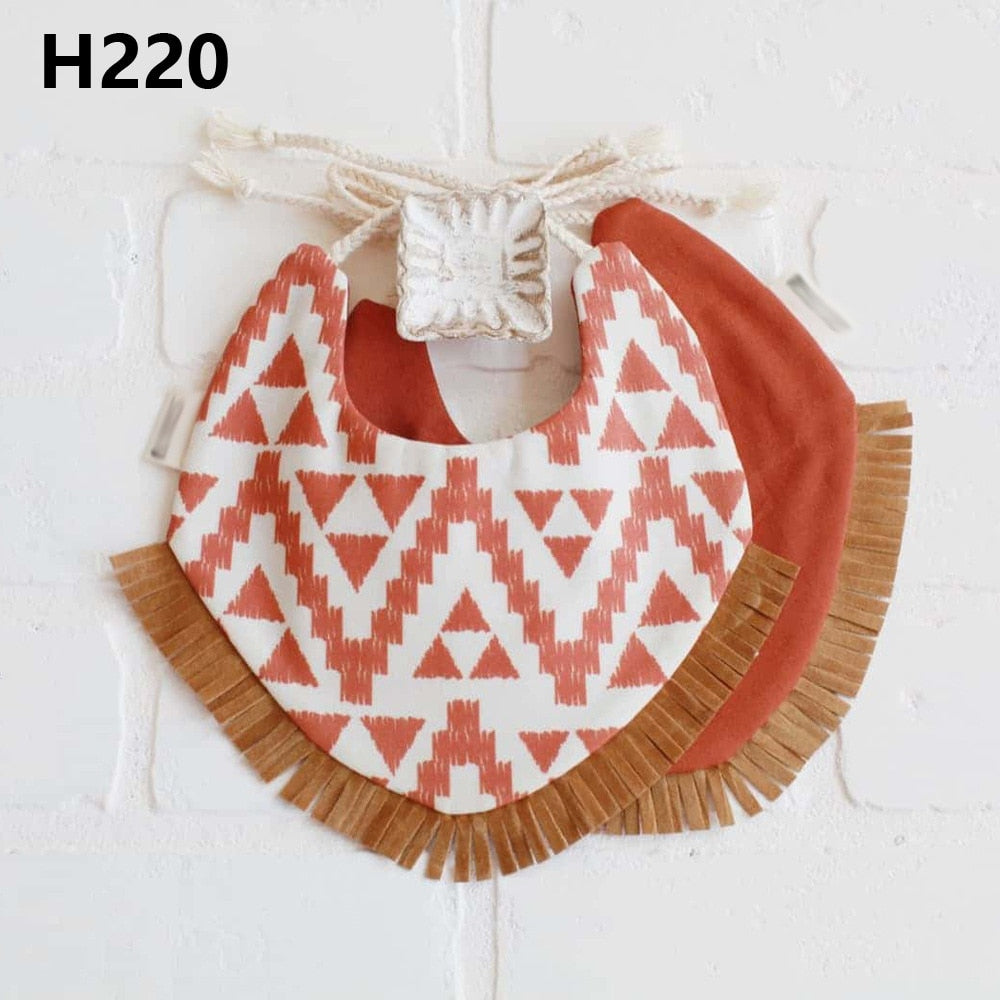 Baby Tassel Double-deck Bib | Cotton Linen Burp Cloths childrensterritory