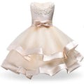 Little Girls' Elegant Layered Design Evening Party Dresses childrensterritory