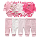 4pcs Baby Cartoon Printed Bodysuits Set for Girls Boys childrensterritory