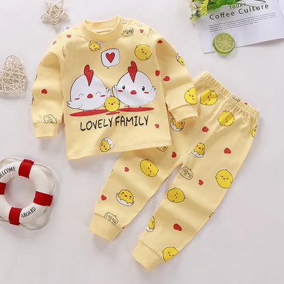 Kids Cartoon Print Long-Sleeved Clothing Set childrensterritory