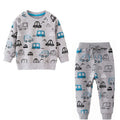 Cartoon Print Sweatshirts and Pants Tracksuit Set childrensterritory