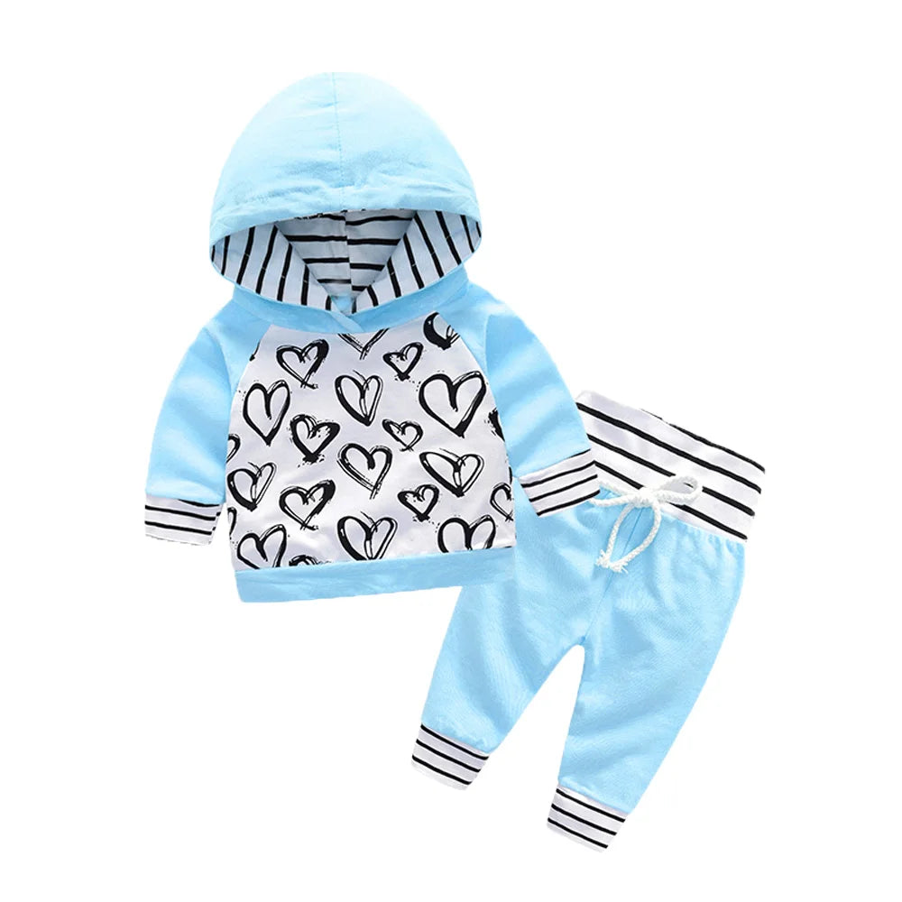Newborn Girl Hand-Painting Sports Clothing Set