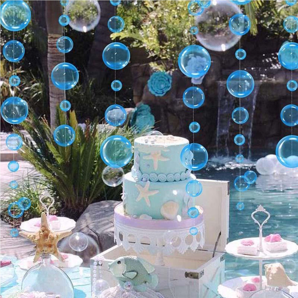 Under The Sea Theme Bubble Garlands, Seagrass, Seahorses Decor Supplies childrensterritory