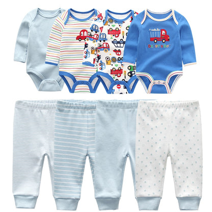 4pcs Baby Cartoon Printed Bodysuits Set for Girls Boys childrensterritory