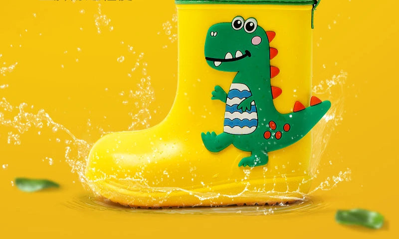 Non-slip Cartoon Dinosaur Design Children Rain Boots