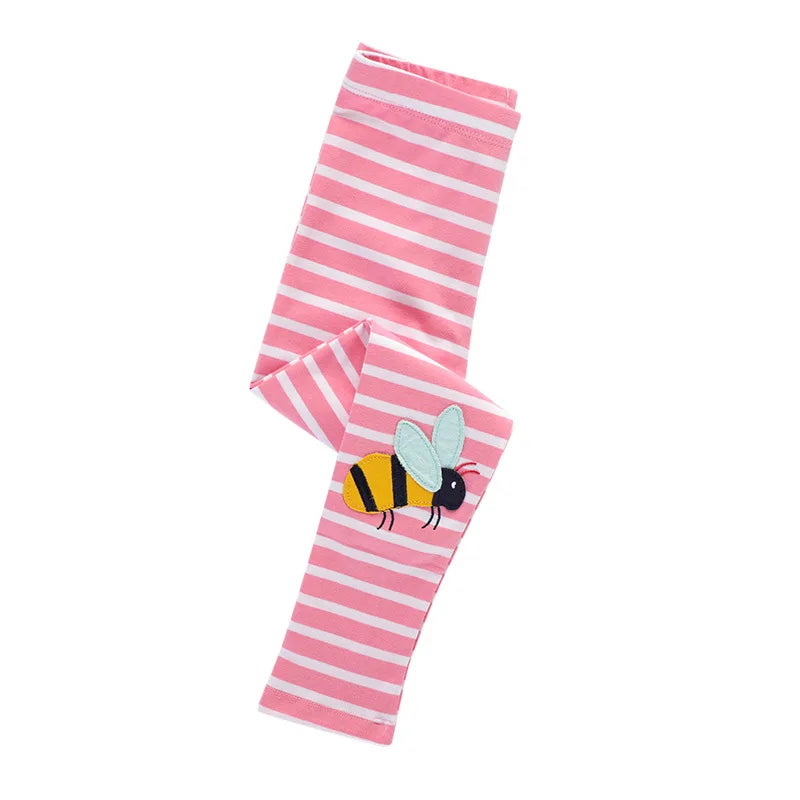 Kids Girls Cartoon and Floral Print Cotton Leggings/Trousers childrensterritory