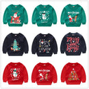 Christmas Letters and Santa Cartoon Prints Kids Sweatshirts childrensterritory