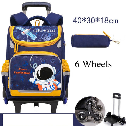 Space Theme Kids Boys School Rolling Backpacks childrensterritory