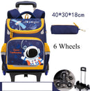 Space Theme Kids Boys School Rolling Backpacks childrensterritory