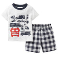 Kids Boys Girls Short Sleeved Racing Car Print Sleepwear childrensterritory