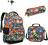 Kids 16-inch Rolling Luggage Bags School Backpack Set childrensterritory