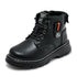 Kids Plush Velvet And Leather Ankle Length Warm Boots childrensterritory