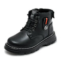Kids Plush Velvet And Leather Ankle Length Warm Boots childrensterritory